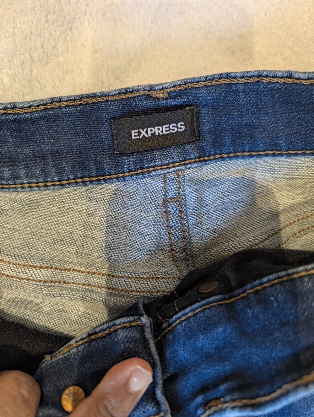 Express High Rise Skinny Jeans Dark Wash Denim Size 6R Stretch - Picture 6 of 12